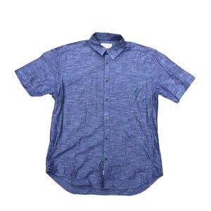 COSTAORO Button Down Shirt Men's LARGE Blue Short Sleeve Collared Casual​​​​